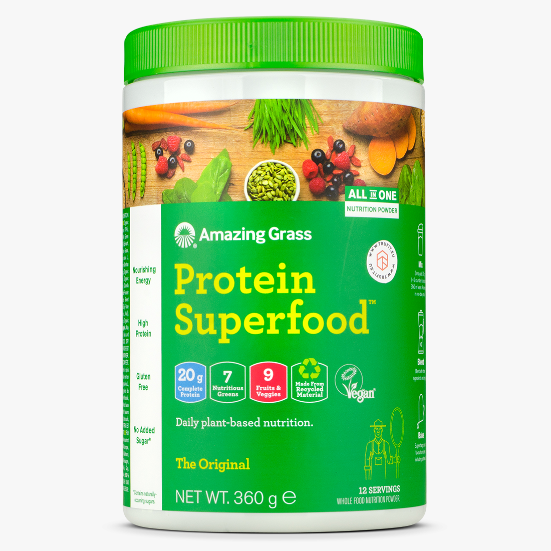 Amazing Grass Protein Superfood Augu spēks TRUFIT.eu