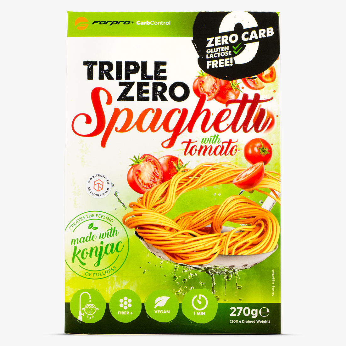 Triple Zero Pasta Spaghetti de Konjac 270g ForPro, GladiatorFit