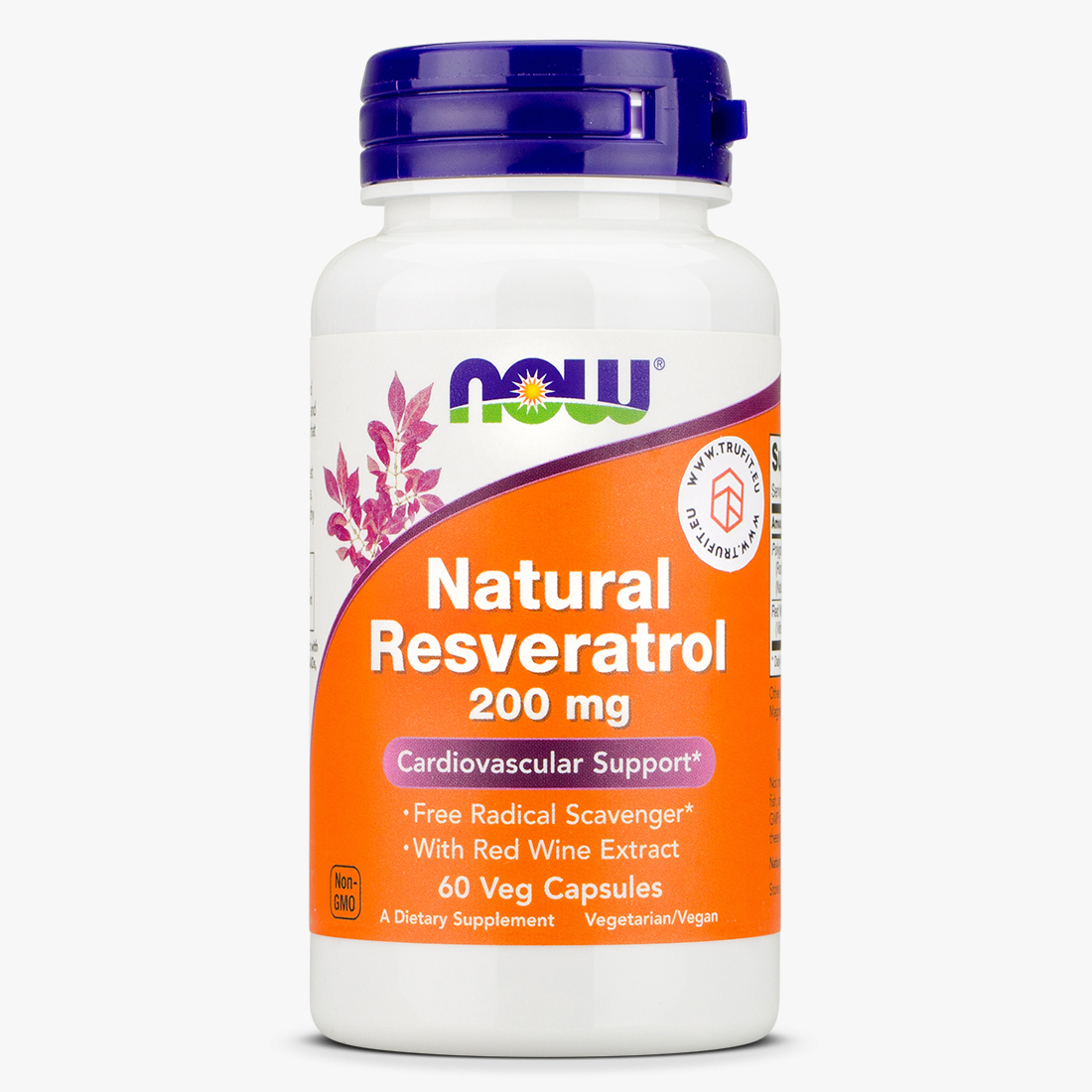 Now Foods - Natural Resveratrol 200mg - Sarkanvīna ekstrakts - TRUFIT.eu
