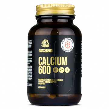 Grassberg - Calcium 600 D3 / Zn / K - 60 tablets
