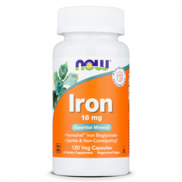 Now Foods - Iron 18 mg - 120 veg capsules