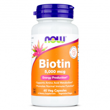 Now Foods - Biotin 5000 mcg - 60 caps