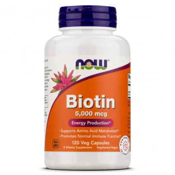 Now Foods - Biotin 5000 mcg - 120 caps