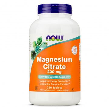 Now Foods - Magnesium Citrate 200 mg Tablets - 250 tablets