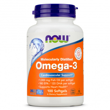 Now Foods - Omega-3 Molecularly Distilled - 100 softgels
