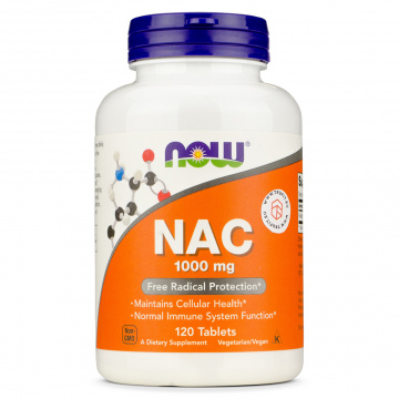 Now Foods - NAC N-Acetyl Cysteine 1000 mg - 120 tablets