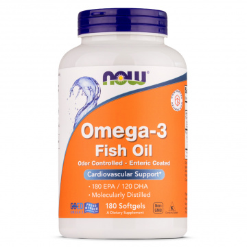 Now Foods - Omega-3 Molecularly Distilled & Enteric Coated - 180 softgels