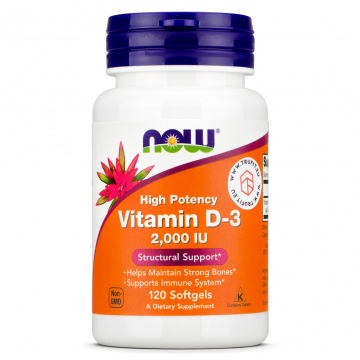 Now Foods - Vitamin D3 2000 IU - 120 softgels