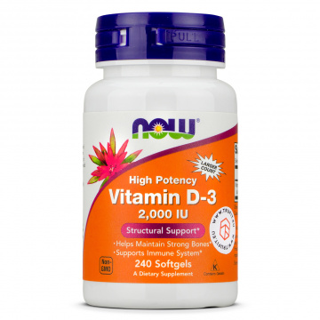 Now Foods - Vitamin D3 2000 IU - 240 softgels