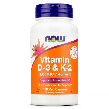 Now Foods - Vitamin D-3 & K-2 - 120 caps