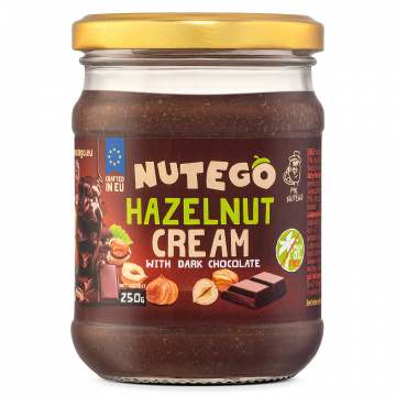 Nutego - Lazdyno riešutų kremas su juoduoju šokoladu - 250 g