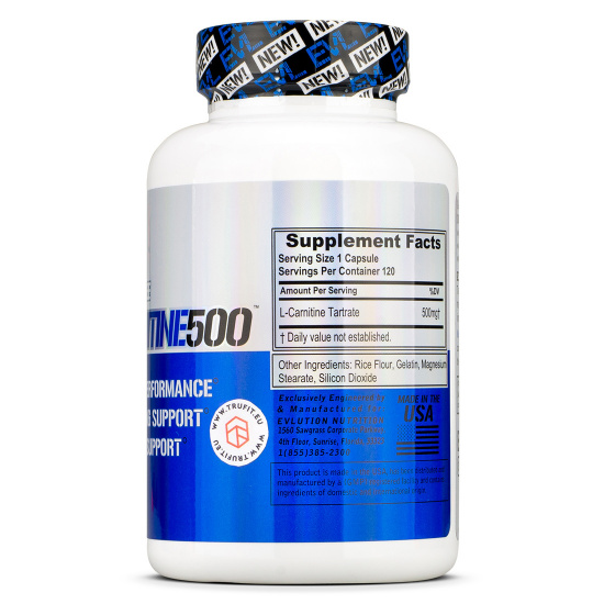 EVL Nutrition - L-Carnitine 500 - Supports fat burning
